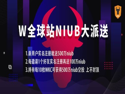 W全球站：注册实名空投500万NIUB，近期开放交易！  第1张