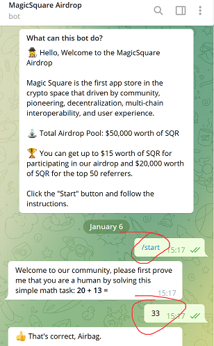 Magic Square空投价值15刀的SQR代币给每个参与者,前50名推广者瓜分价值2万刀 SQR 第1张