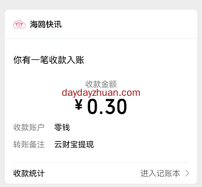 云财宝：看个广告直接拿0.3元，后续看设备